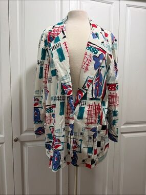 Super funky vintage ladies single button blazer